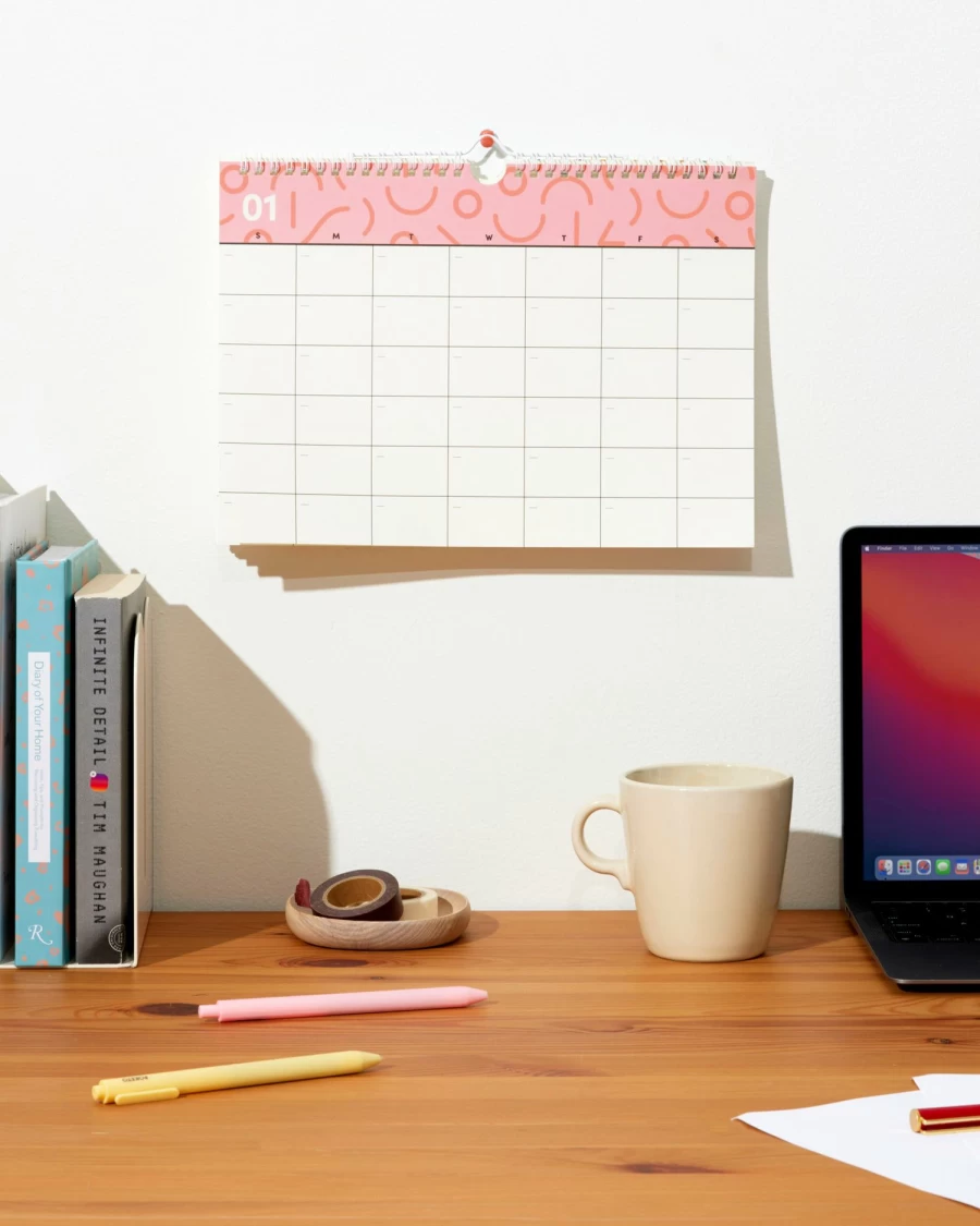 Poketo Doodle Wall Calendar - Essential Monthly Planner for Creative Scheduling