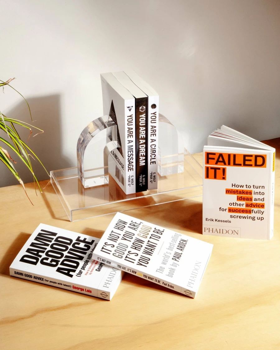 Poketo Arc Bookends - Modern Geometric Shelf Organizers for Stylish Home & Office Decor