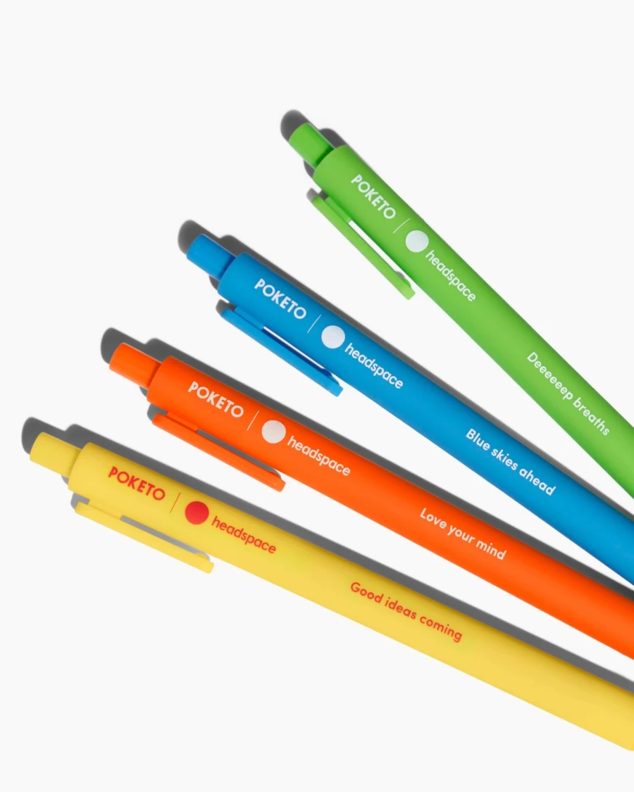 Poketo x Headspace Collaboration Pens - Limited Edition Mindfulness Writing Tools
